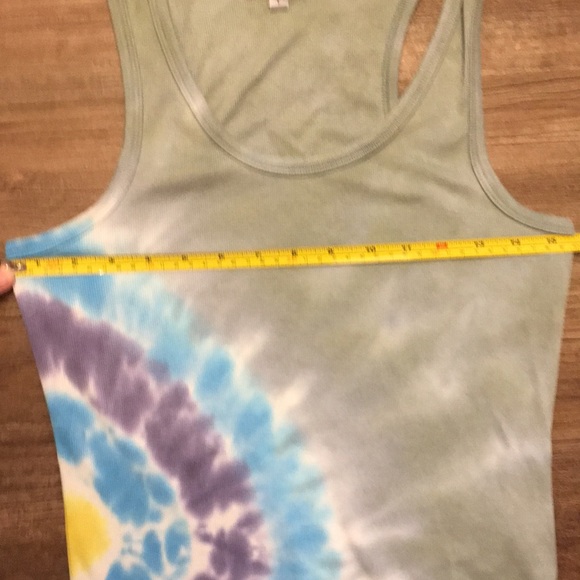 Anthropologie x Agolde LA rib tank Tiedye bodysuit, Catalyst Rewind Cotton Blue - Picture 10 of 10